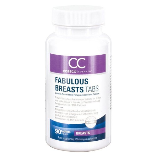 Fabulous Breasts Tabletten zur Straffung der Brust - Für die Brustvergrößerung und Straffung - Mit Fenchel, Bockshornklee & Kalzium - 90 Tabletten