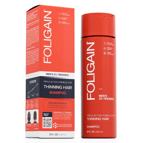 Foligain Shampoo für Männer - 236 ml Shampoo - Bei Feinem Und Dünner Werdenden Haar